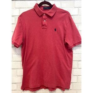 Polo Ralph Lauren Red Heathered Short Sleeve Polo Shirt Men's Size Medium